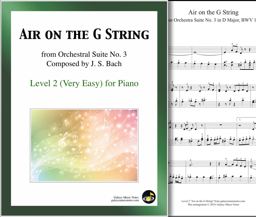 Air on the G String: Level 2 - 1st piano sheet & cover