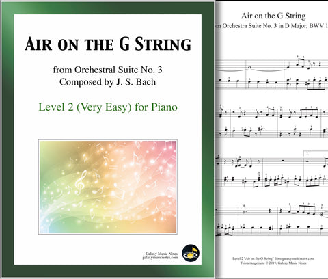 Air on the G String: Level 2 - 1st piano sheet & cover