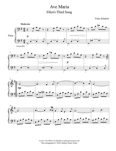 Ave Maria by Schubert Level 4 - 1st music page