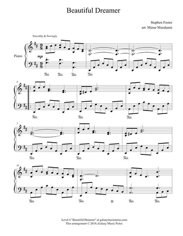 Beautiful Dreamer Level 4: 1st music page