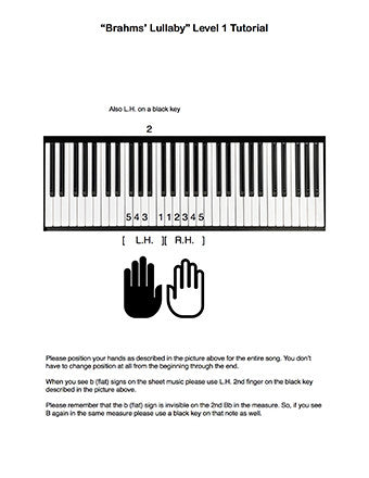 Brahms' Lullaby Level 1 - Tutorial page