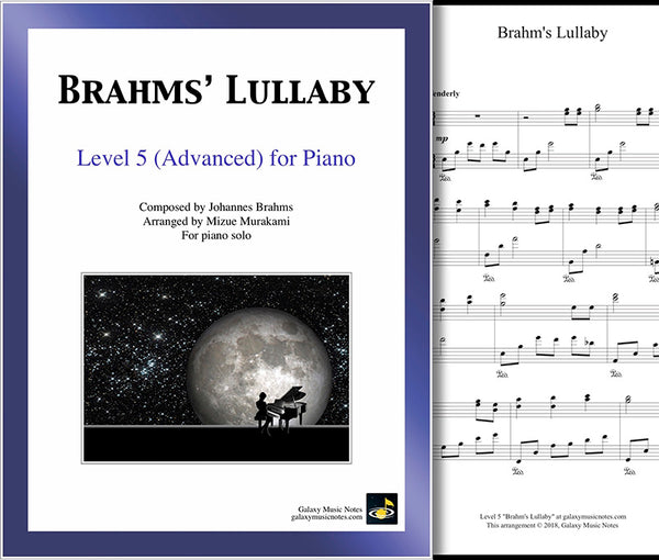 Brahms' Lullaby [Wiegenlied] Advanced piano solo sheet music