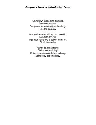 Camptown Races - Lyrics page