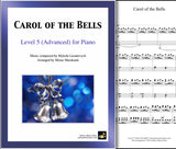 Carol of the Bells: Level 5 - 1st piano page & cover