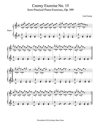 Czerny Piano Exercise No. 15 | Op. 599 | 1st music page