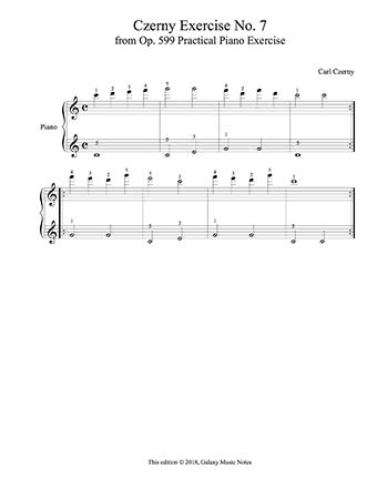 Czerny Exercise No. 7 - Op. 599 - 1st music page
