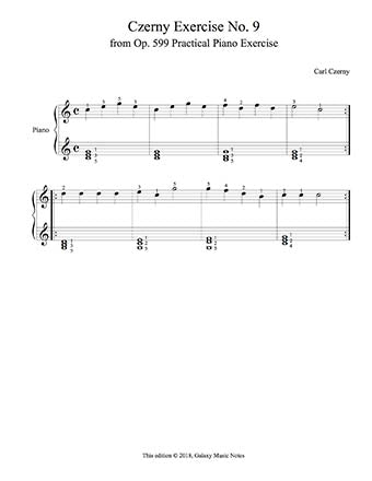 Czerny No. 9 from Op. 599 - 1st music page