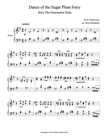 Dance of the Sugar Plum Fairy Level 5 - 1st piano music sheet