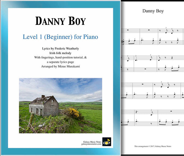 Danny Boy | Beginner's piano sheet music | Irish folk melody