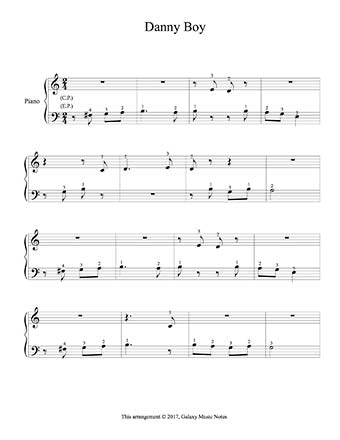 Danny Boy Level 1 - 1st piano music sheet