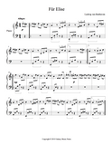 Fur Elise Level 5 - 1st piano music sheet