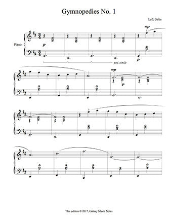 Gymnopedies No. 1 Level 5 - 1st piano music sheet