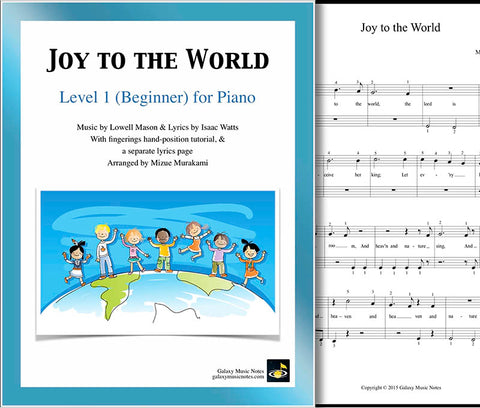 Joy to the World Level 1 - Cover sheet & 1st piano sheet