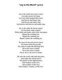 Joy to the World - Lyrics page