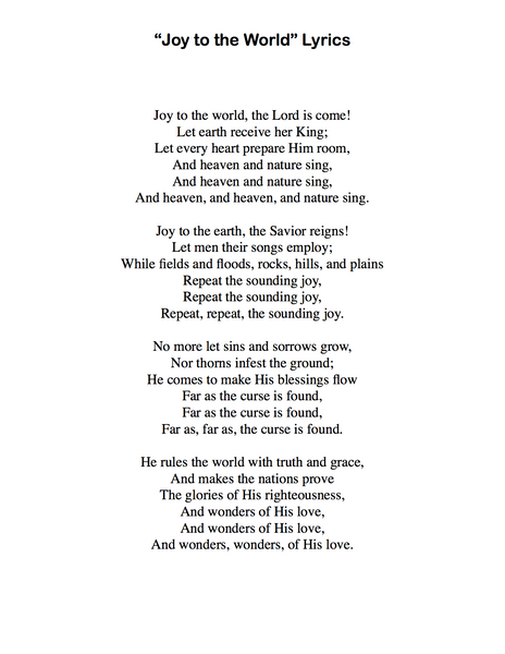 Joy To The World Lyrics