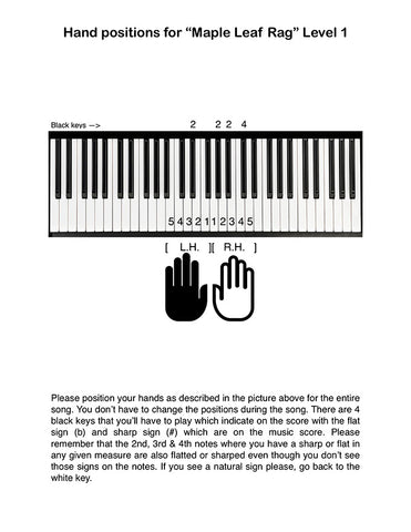 Maple Leaf Rag Level 1: Piano tutorial page