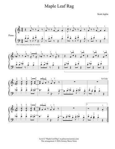 Maple Leaf Rag: Level 2 - 1st music page