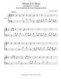 Minuet in G Minor: Level 1 - 1st music sheet