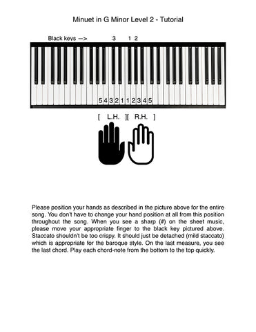 Minuet in G Minor: Level 2 - Tutorial page