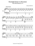 Moonlight Sonata 1st MVMT | Level 5 - 1st piano music sheet