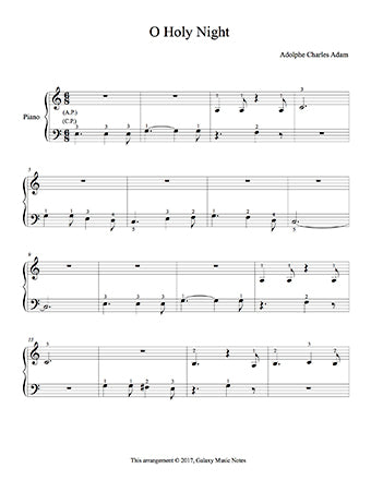 O Holy Night Level 1 - 1st piano music sheet