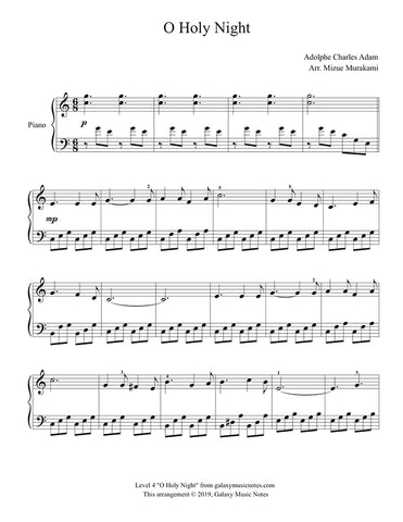O Holy Night: Level 4 piano sheet music - page 1