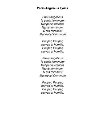 Panis Angelicus - Lyrics page