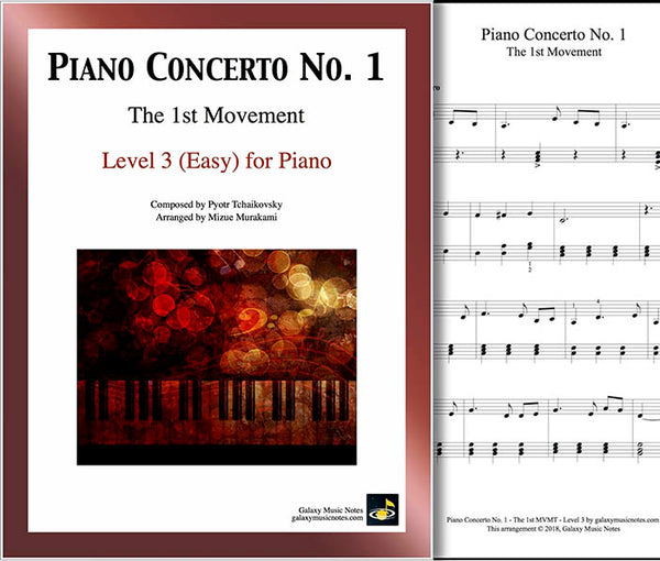 Tchaikovsky Piano Concerto 1 [MVMT-1] Easy piano solo sheet music