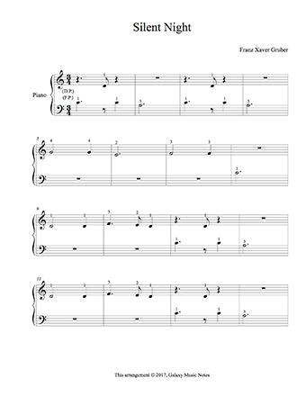 Silent Night Level 1 - 1st piano music sheet
