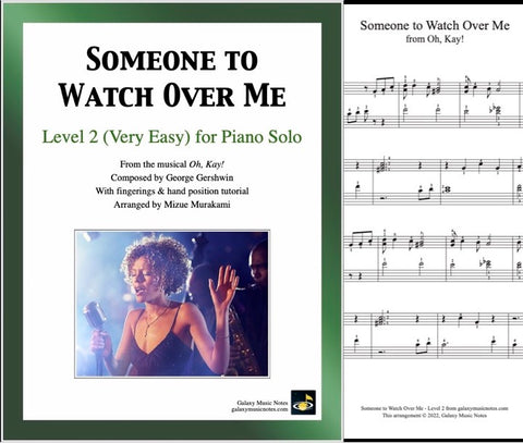 Someone to Watch Over Me: Level 2 - Digital piano sheet music