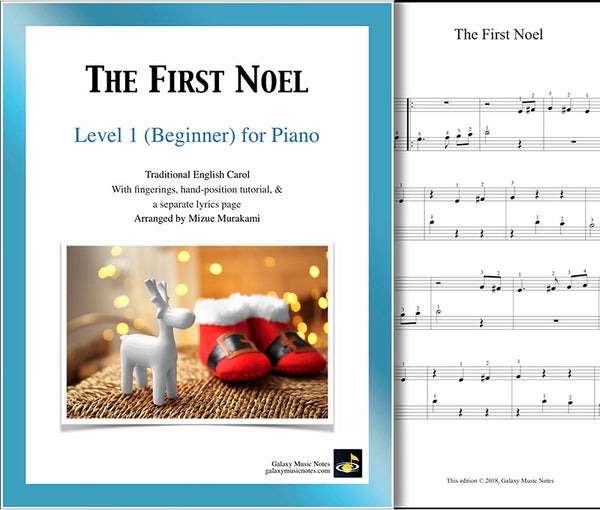 The First Noel | Beginner's piano sheet music | Christmas carol