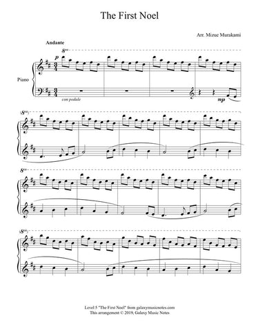 The First Noel: Level 5 Piano sheet music - Page 1
