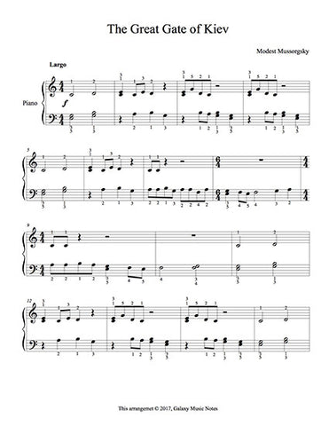 The Great Gate of Kiev Level 2 - 1st piano music sheet