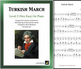 Turkish March by Beethoven Level 2 - Cover & 1st piano sheet
