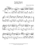 Turkish March by Mozart: Level 6 piano sheet music - page 1