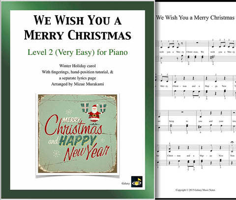 We Wish You a Merry Christmas Level 2 - Cover & 1st piano page