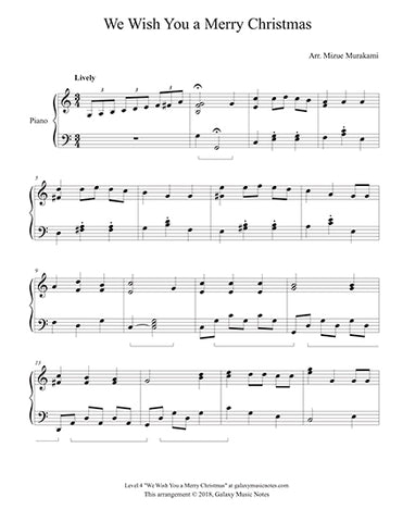 We Wish You a Merry Christmas Level 4: 1st music page