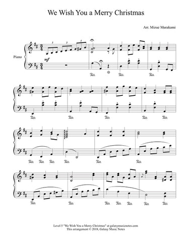 We Wish You a Merry Christmas Level 5 - 1st music page