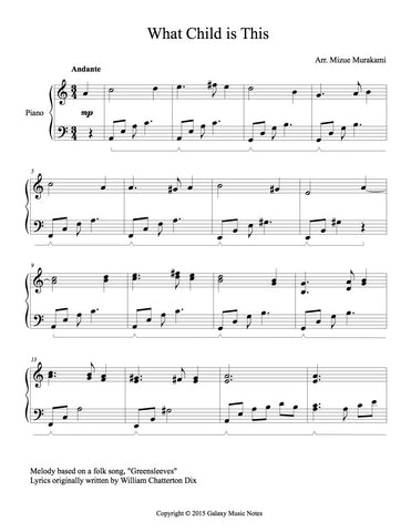 What Child is This Level 4 - 1st piano music sheet