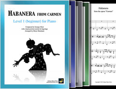 Habanera from Carmen: Pick your level - Piano sheet music