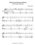 Theme from Polovtsian Dances Level 2 - 1st piano music sheet