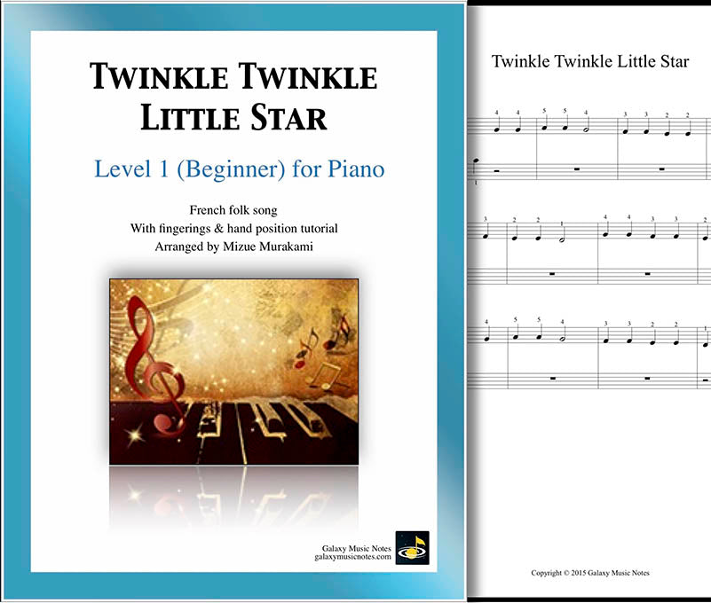 Twinkle Twinkle Little Star Level 1 - Cover & 1st piano sheet