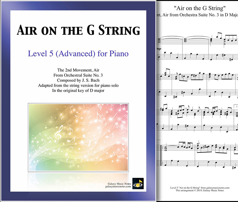 Air on the G String: Level 5 - 1st piano page & cover