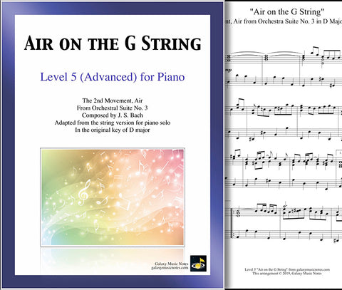 Air on the G String: Level 5 - 1st piano page & cover