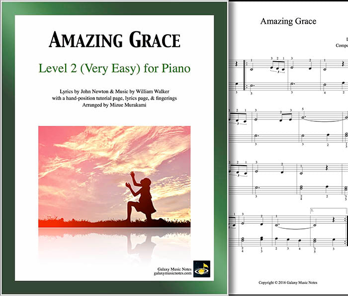 Amazing Grace Level 2 - Cover & 1st piano sheet