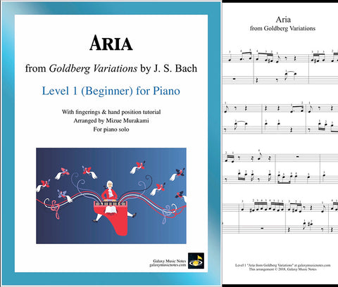 Aria from Goldberg Variations: Level 1 - Cover & 1st page 