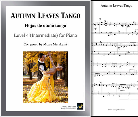 Autumn Leaves Tango: Level 4 1st piano page & cover