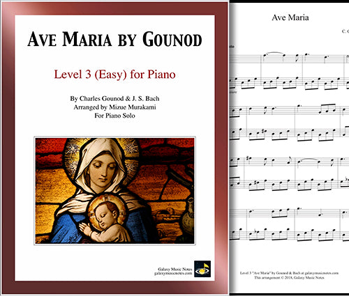 Ave Maria by Gounod: Level 3 - Cover sheet & 1st page