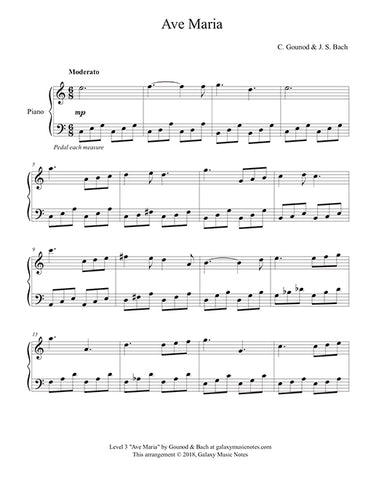 Ave Maria by Gounod: Level 3 - 1st music page