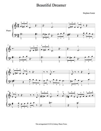 Beautiful Dreamer Level 2 - 1st piano music sheet